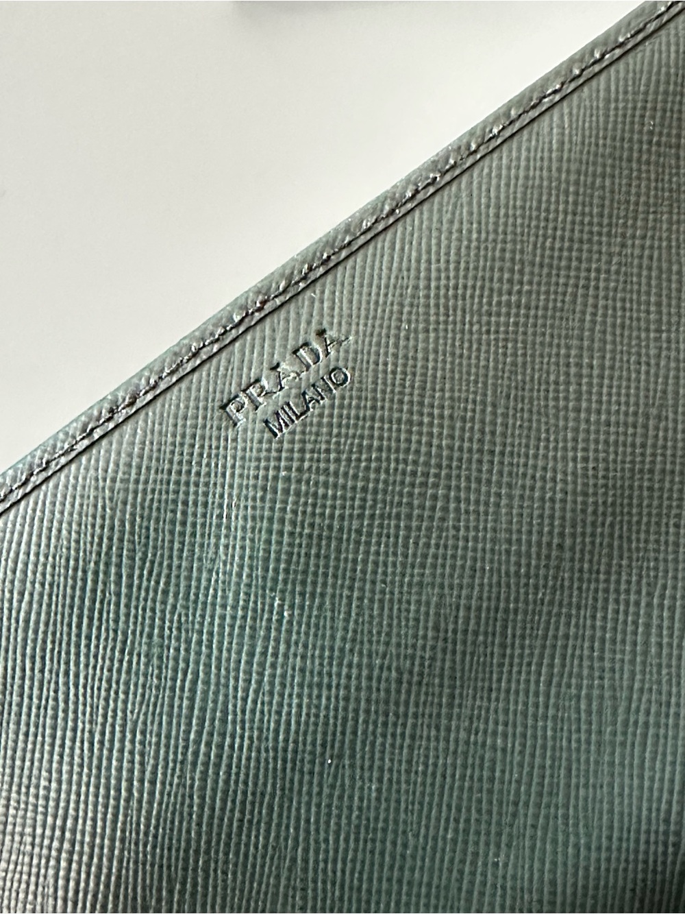 Prada Green Saffiano Leather Wallet on Strap - Picture 8 of 17